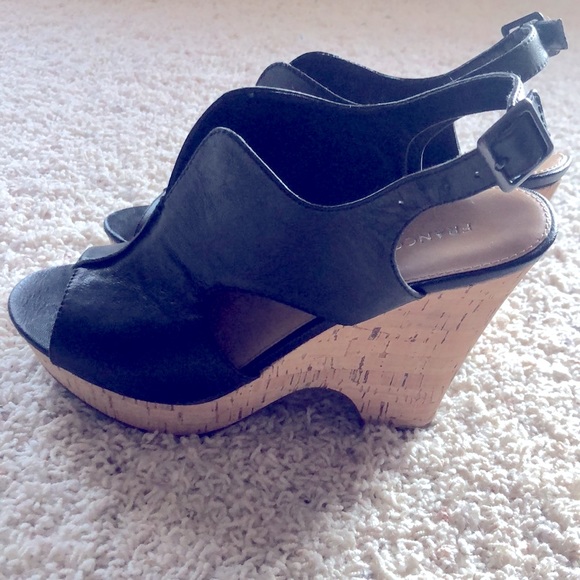 Franco Sarto black wedge open toe sandals - Picture 2 of 3